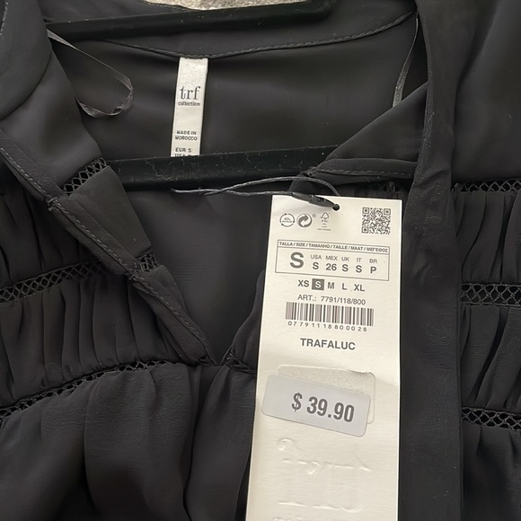 Zara black blouse. Brand new with tags. Size small - Picture 3 of 4